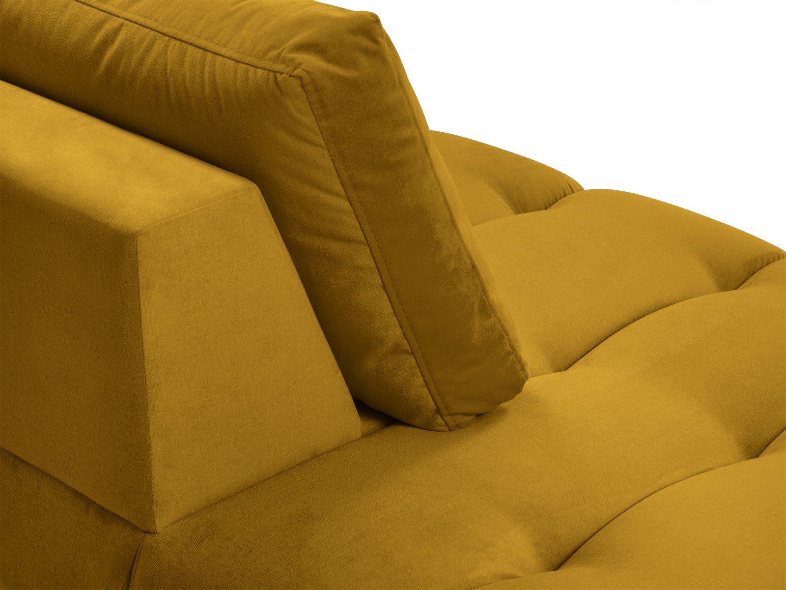 Cosmopolitan Design - Chaise longue sinistra "Hastings" 2 posti in velluto giallo 