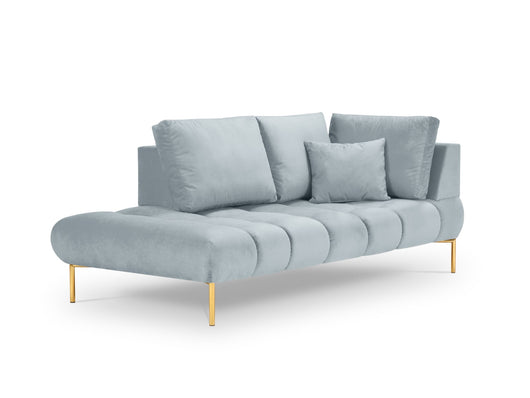 Cosmopolitan Design - Chaise longue sinistra "Hastings" 2 posti in velluto azzurro 