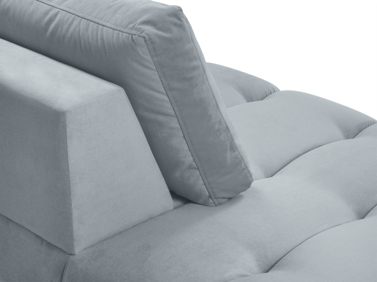 Cosmopolitan Design - Chaise longue sinistra "Hastings" 2 posti in velluto azzurro 