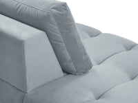 Cosmopolitan Design - Chaise longue sinistra "Hastings" 2 posti in velluto azzurro 