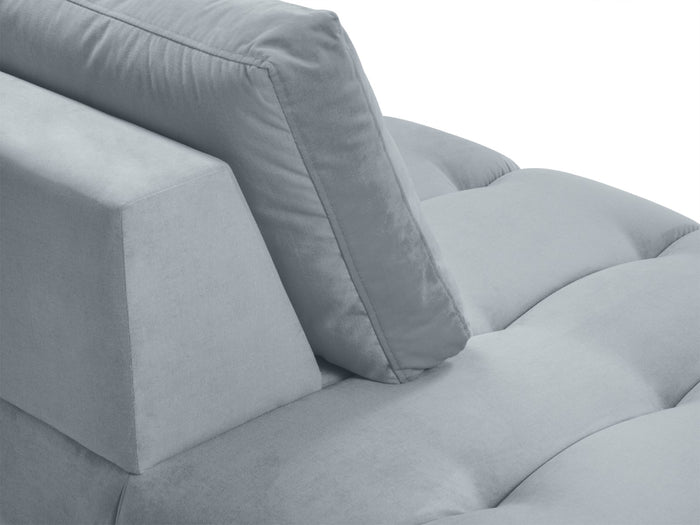 Cosmopolitan Design - Chaise longue sinistra "Hastings" 2 posti in velluto azzurro 