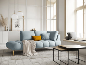 Cosmopolitan Design - Chaise longue sinistra "Hastings" 2 posti in velluto azzurro 