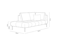 Cosmopolitan Design - Chaise longue sinistra "Hastings" 2 posti in velluto azzurro 