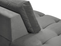 Cosmopolitan Design - Chaise longue sinistra "Hastings" 2 posti in velluto grigio 