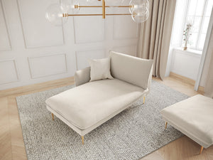 Cosmopolitan Design - Chaise longue sinistra "Vienna" in bouclé beige 