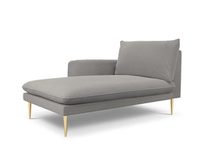 Cosmopolitan Design - Chaise longue sinistra "Vienna" in bouclé grigio 