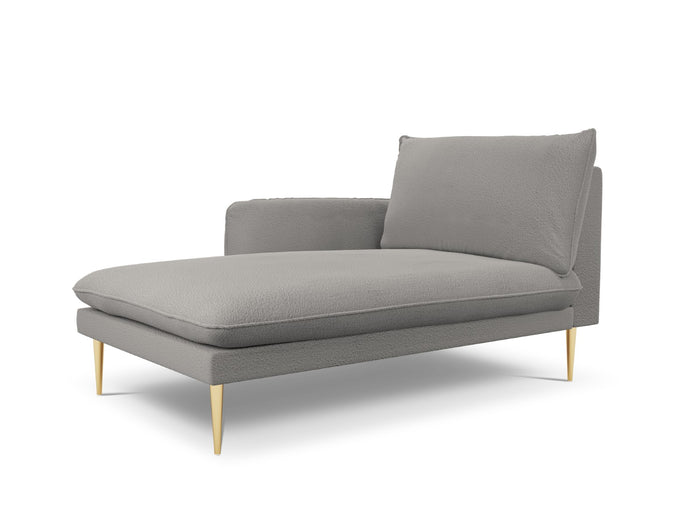 Cosmopolitan Design - Chaise longue sinistra "Vienna" in bouclé grigio 