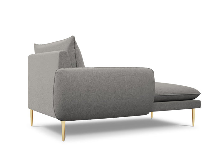 Cosmopolitan Design - Chaise longue sinistra "Vienna" in bouclé grigio 