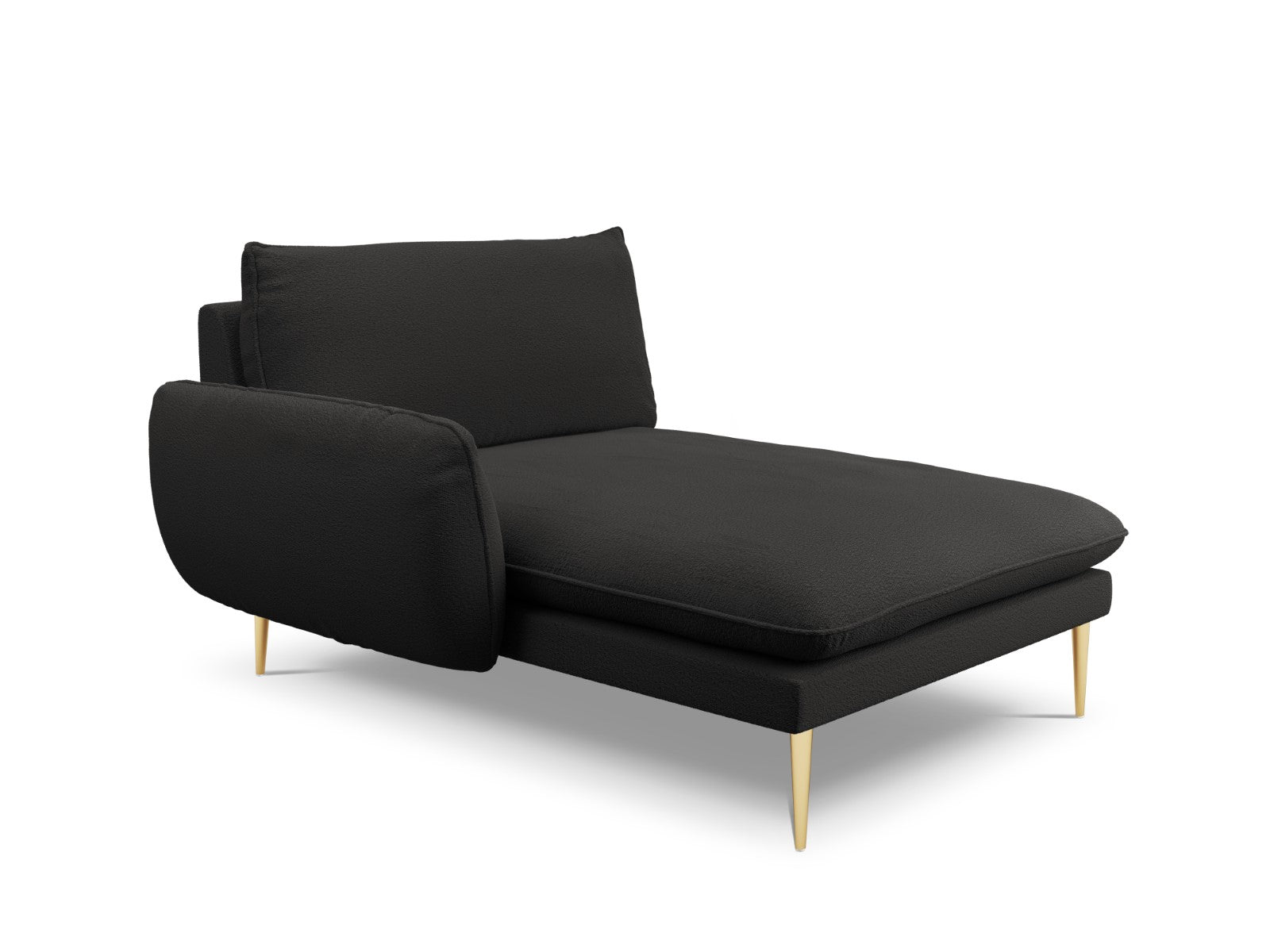 Cosmopolitan Design - Chaise longue sinistra "Vienna" in bouclé nero 