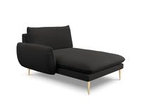 Cosmopolitan Design - Chaise longue sinistra "Vienna" in bouclé nero 