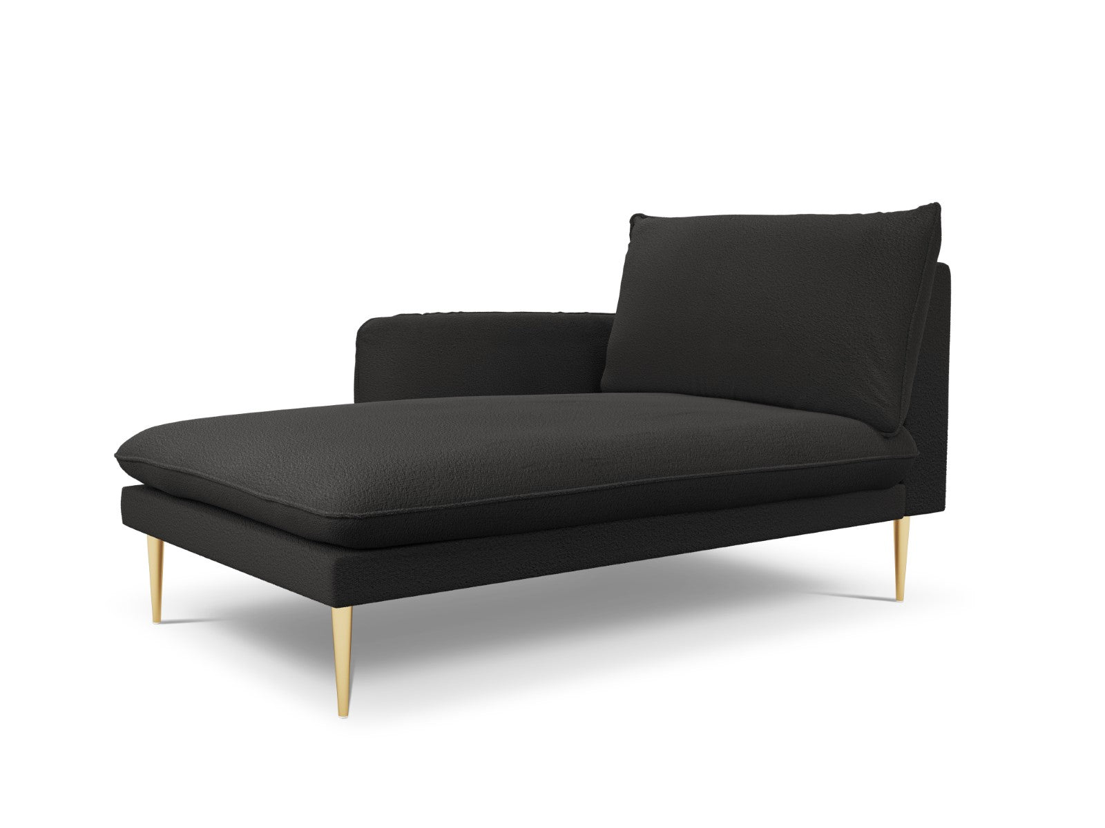 Cosmopolitan Design - Chaise longue sinistra "Vienna" in bouclé nero 