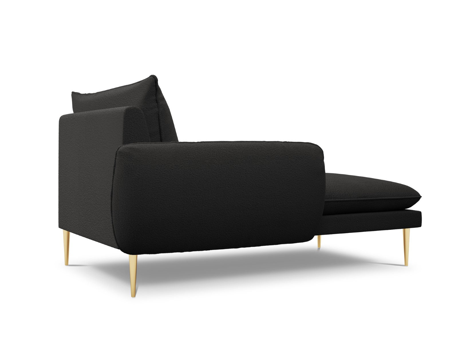 Cosmopolitan Design - Chaise longue sinistra "Vienna" in bouclé nero 