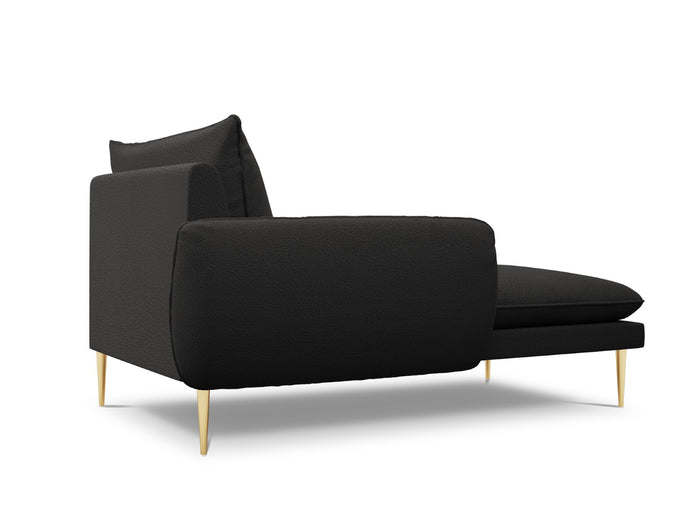 Cosmopolitan Design - Chaise longue sinistra "Vienna" in bouclé nero 