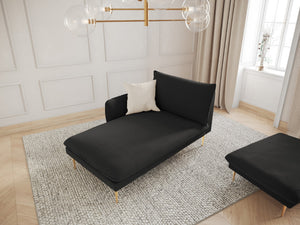 Cosmopolitan Design - Chaise longue sinistra "Vienna" in bouclé nero 