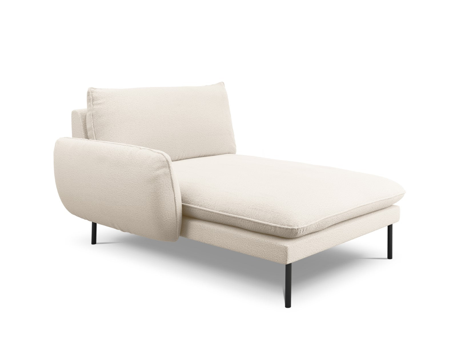 Cosmopolitan Design - Chaise longue sinistra "Vienna" in bouclé beige 