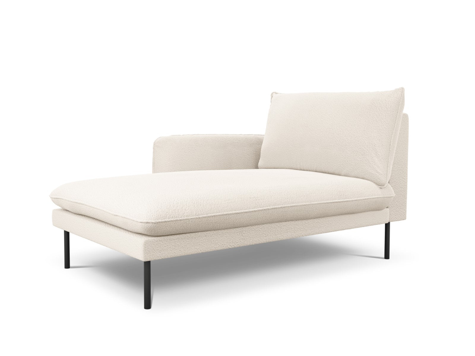 Cosmopolitan Design - Chaise longue sinistra "Vienna" in bouclé beige 