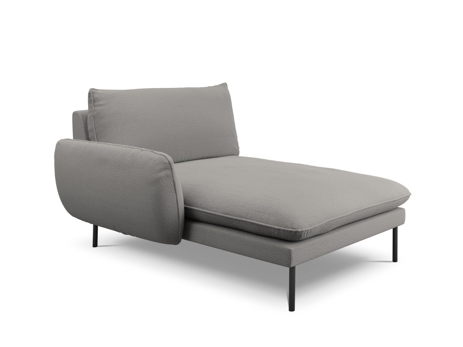 Cosmopolitan Design - Chaise longue sinistra "Vienna" in bouclé grigio 