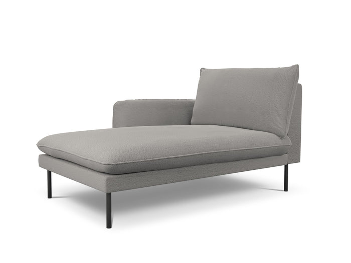 Cosmopolitan Design - Chaise longue sinistra "Vienna" in bouclé grigio 