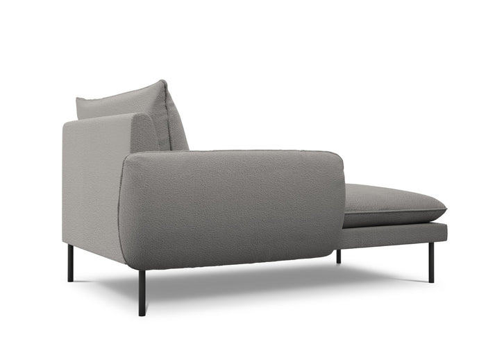 Cosmopolitan Design - Chaise longue sinistra "Vienna" in bouclé grigio 