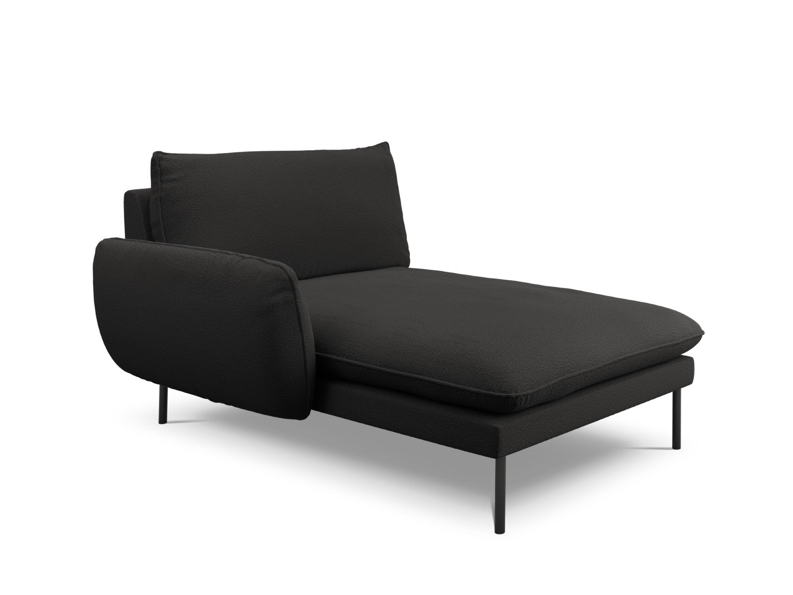 Cosmopolitan Design - Chaise longue sinistra "Vienna" in bouclé nero 