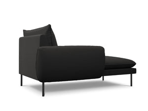 Cosmopolitan Design - Chaise longue sinistra "Vienna" in bouclé nero 