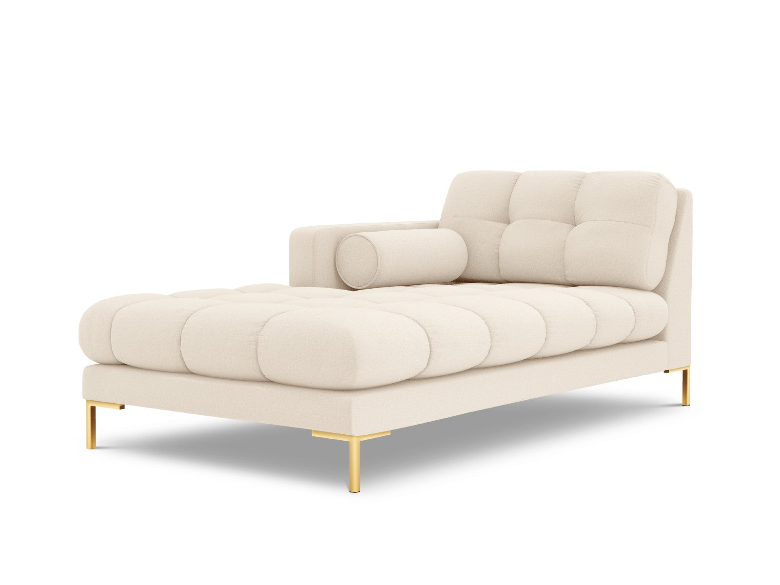 Cosmopolitan Design - Chaise longue sinistra "Bali" in tessuto strutturato beige chiaro 