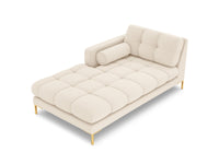 Cosmopolitan Design - Chaise longue sinistra "Bali" in tessuto strutturato beige chiaro 