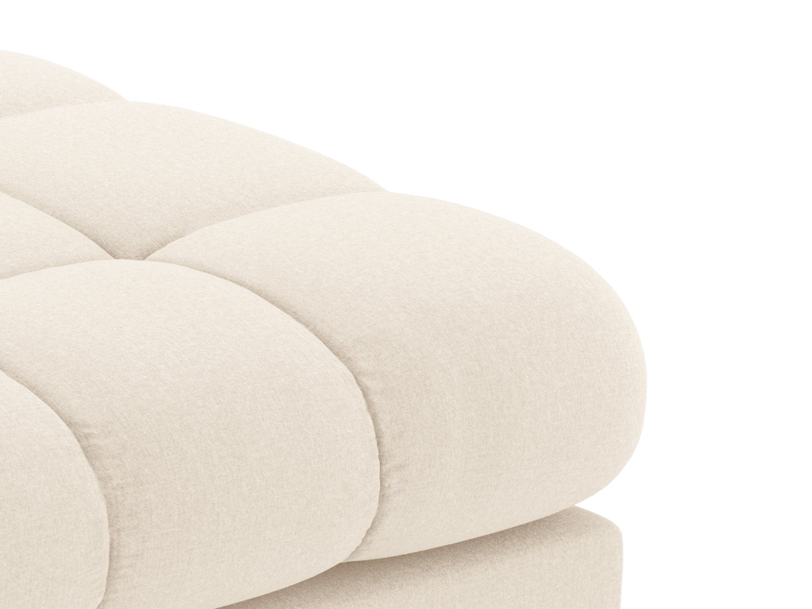 Cosmopolitan Design - Chaise longue sinistra "Bali" in tessuto strutturato beige chiaro 