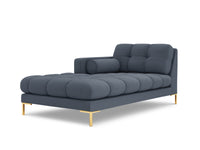 Cosmopolitan Design - Chaise longue sinistra "Bali" in tessuto strutturato blu scuro 