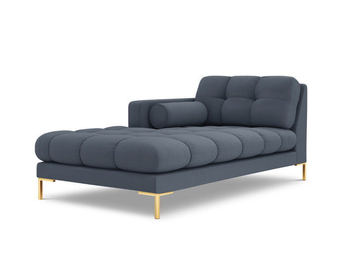 Cosmopolitan Design - Chaise longue sinistra "Bali" in tessuto strutturato blu scuro 