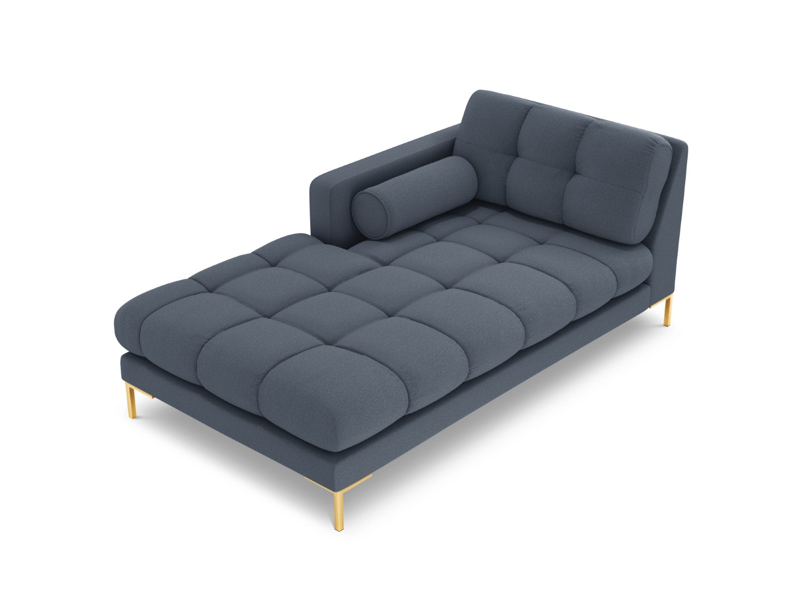 Cosmopolitan Design - Chaise longue sinistra "Bali" in tessuto strutturato blu scuro 
