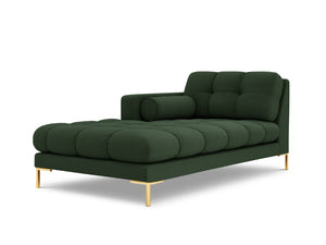 Cosmopolitan Design - Chaise longue sinistra "Bali" in tessuto strutturato verde scuro 