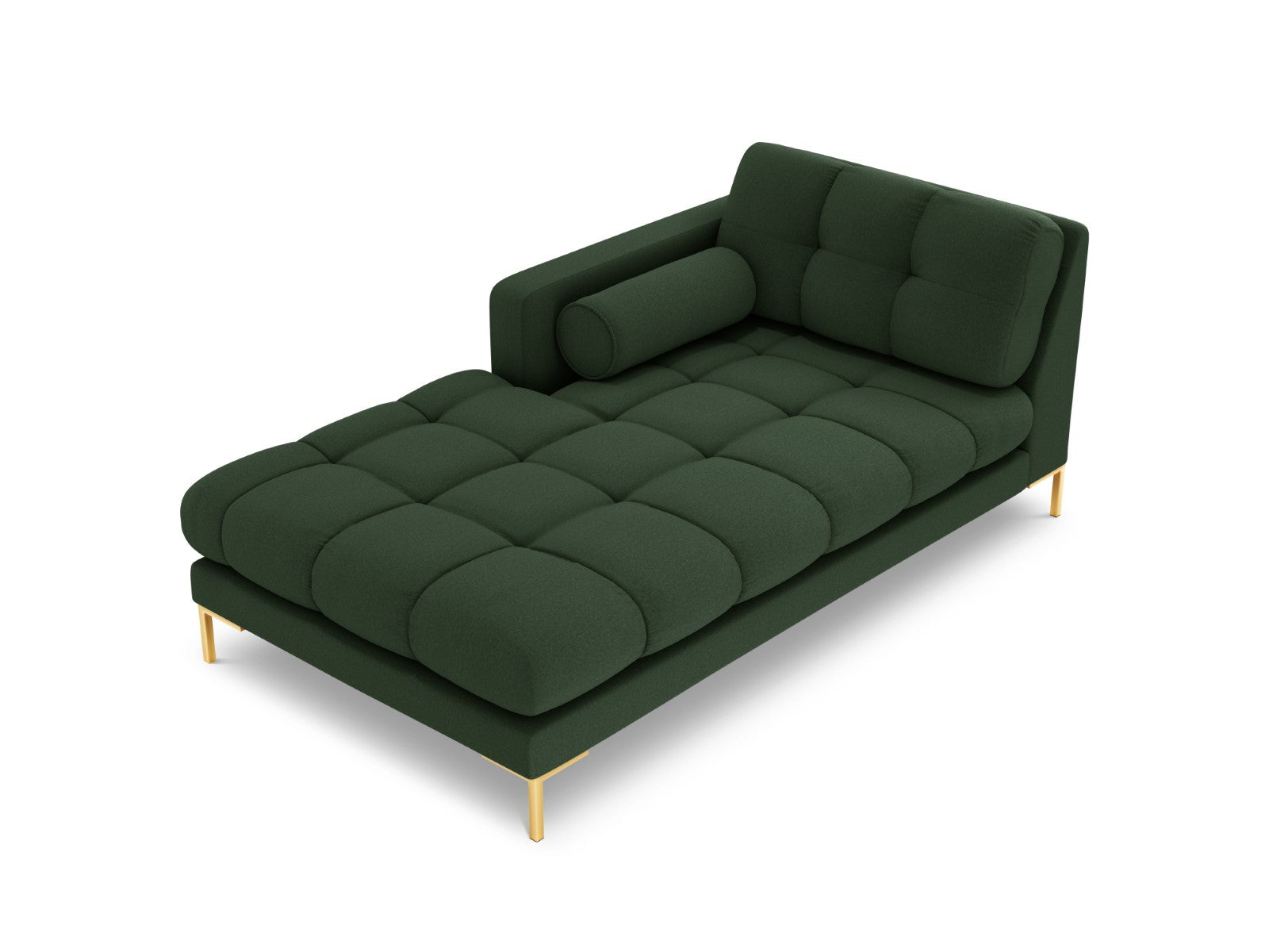 Cosmopolitan Design - Chaise longue sinistra "Bali" in tessuto strutturato verde scuro 