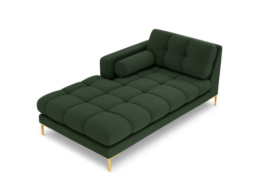 Cosmopolitan Design - Chaise longue sinistra "Bali" in tessuto strutturato verde scuro 