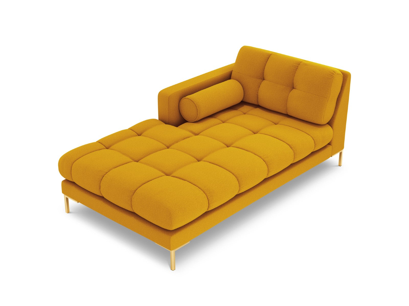 Cosmopolitan Design - Chaise longue sinistra "Bali" in tessuto strutturato giallo 