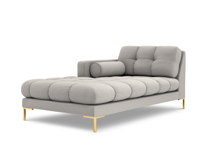 Cosmopolitan Design - Chaise longue sinistra "Bali" in tessuto strutturato grigio chiaro 