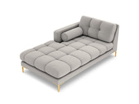 Cosmopolitan Design - Chaise longue sinistra "Bali" in tessuto strutturato grigio chiaro 