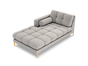 Cosmopolitan Design - Chaise longue sinistra "Bali" in tessuto strutturato grigio chiaro 