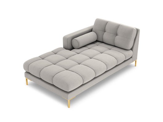 Cosmopolitan Design - Chaise longue sinistra "Bali" in tessuto strutturato grigio chiaro 