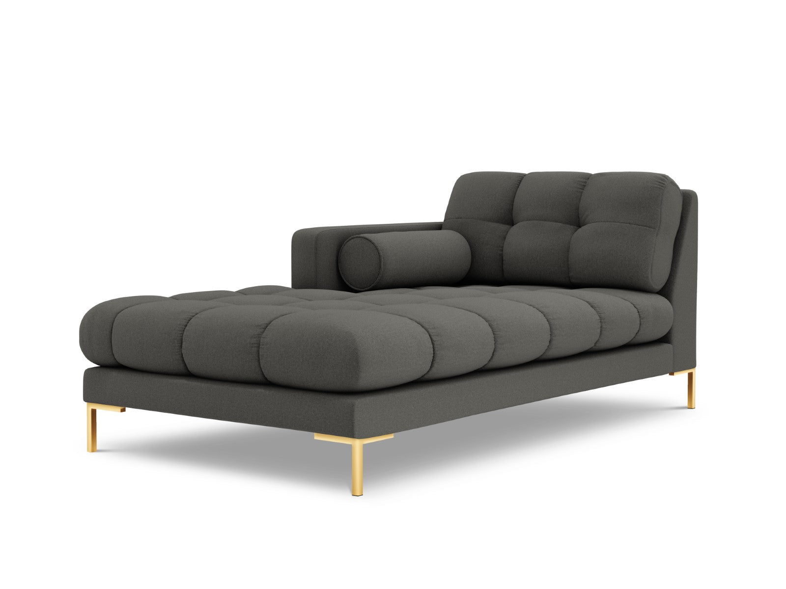 Cosmopolitan Design - Chaise longue sinistra "Bali" in tessuto strutturato grigio scuro 