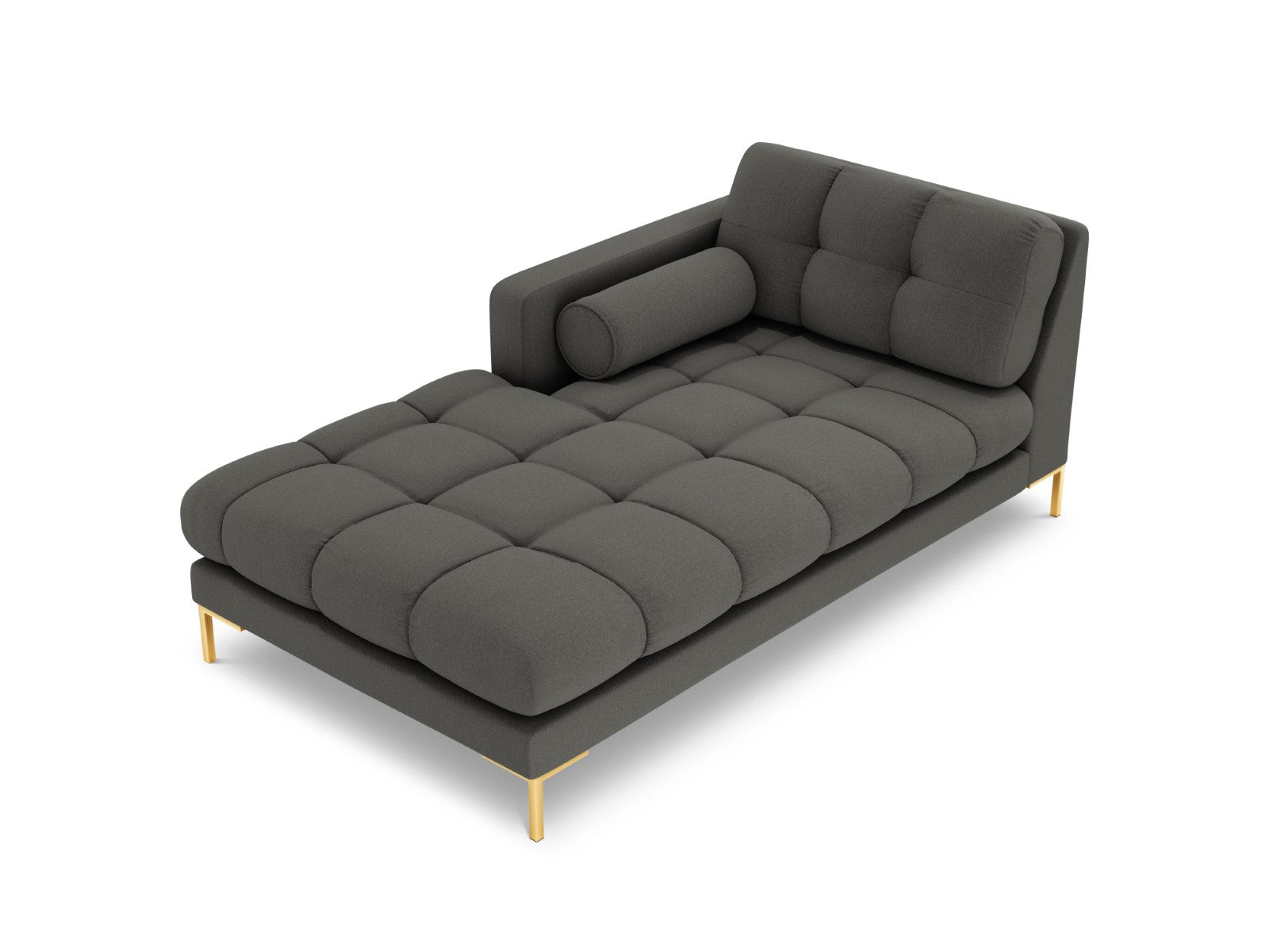 Cosmopolitan Design - Chaise longue sinistra "Bali" in tessuto strutturato grigio scuro 