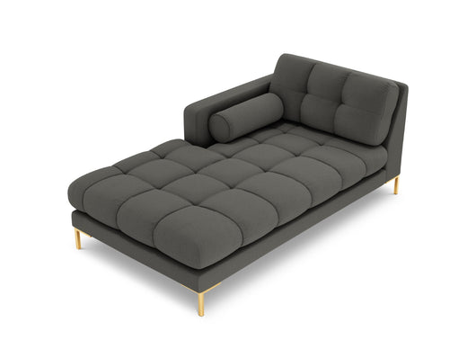 Cosmopolitan Design - Chaise longue sinistra "Bali" in tessuto strutturato grigio scuro 