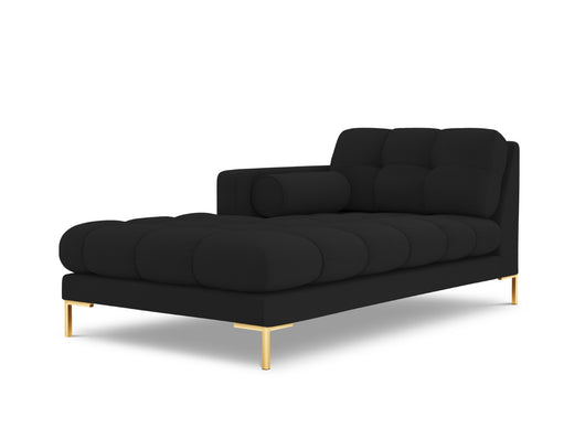 Cosmopolitan Design - Chaise longue sinistra "Bali" in tessuto strutturato nero 