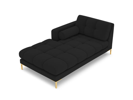 Cosmopolitan Design - Chaise longue sinistra "Bali" in tessuto strutturato nero 