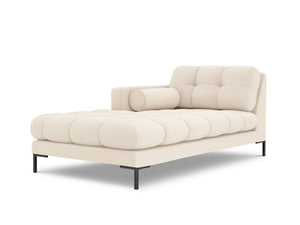 Cosmopolitan Design - Chaise longue sinistra "Bali" in tessuto strutturato beige chiaro 