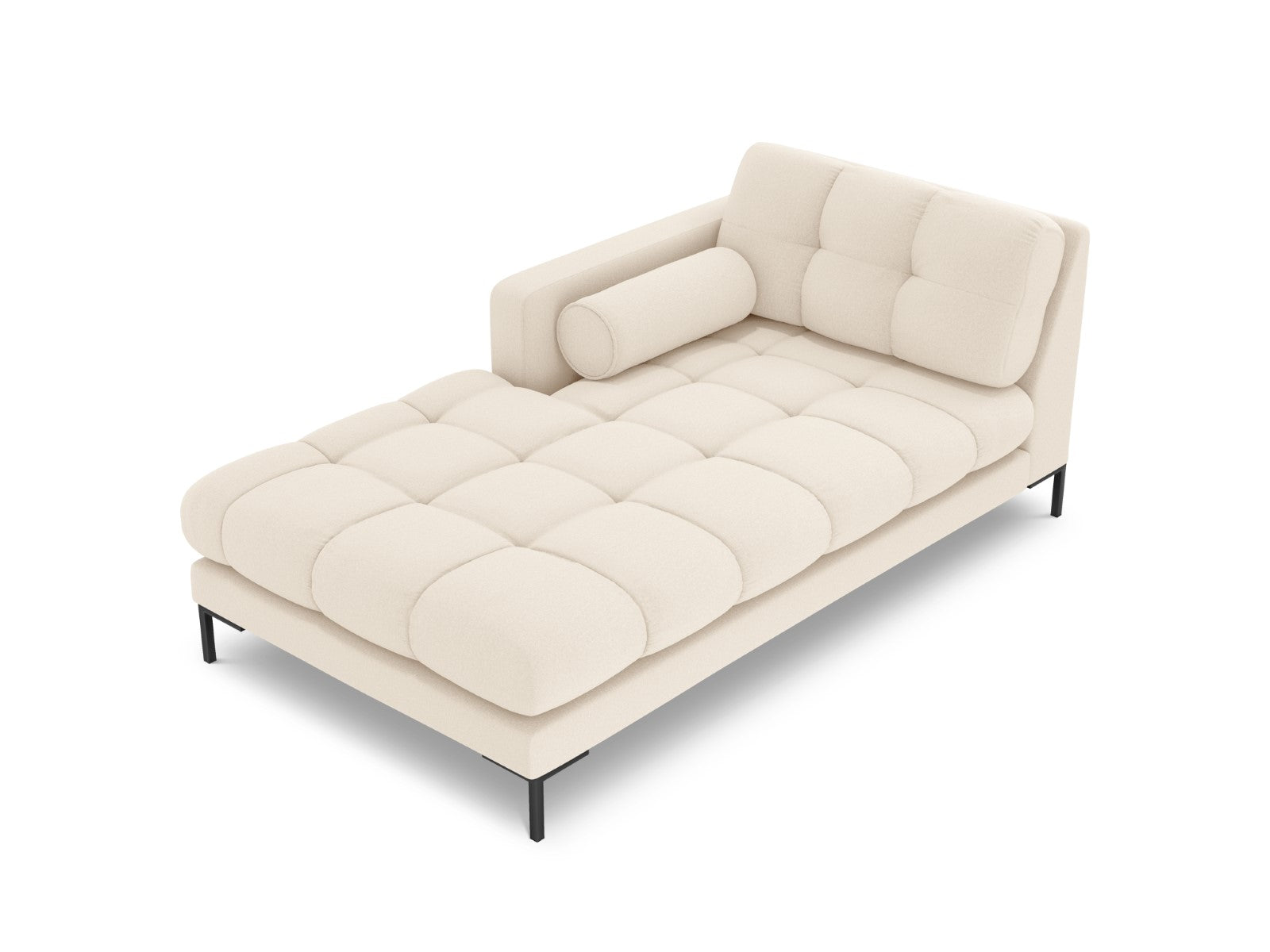 Cosmopolitan Design - Chaise longue sinistra "Bali" in tessuto strutturato beige chiaro 