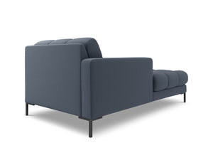 Cosmopolitan Design - Chaise longue sinistra "Bali" in tessuto strutturato blu scuro 