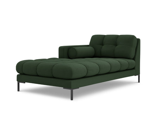 Cosmopolitan Design - Chaise longue sinistra "Bali" in tessuto strutturato verde scuro 
