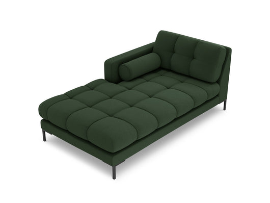 Cosmopolitan Design - Chaise longue sinistra "Bali" in tessuto strutturato verde scuro 