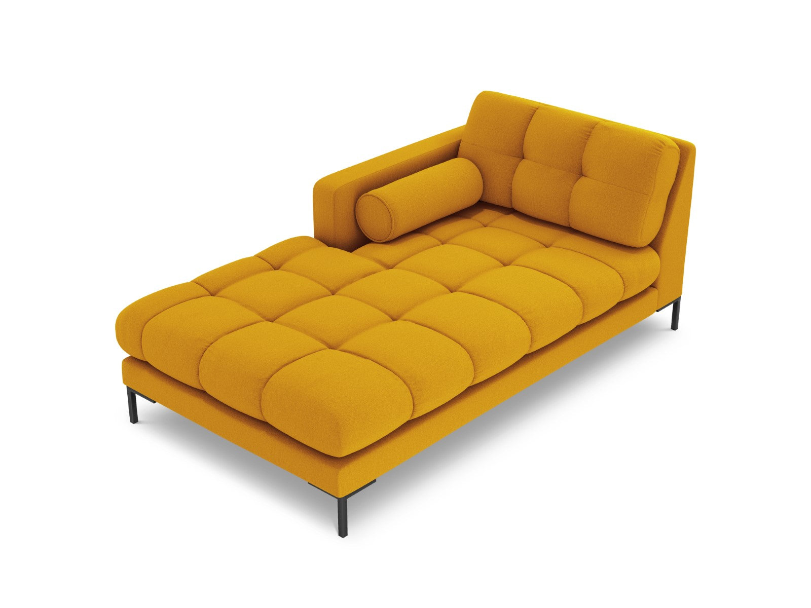 Cosmopolitan Design - Chaise longue sinistra "Bali" in tessuto strutturato giallo 